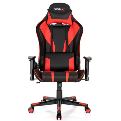 Gaming Chair Adjustable Swivel Computer Chair with Dynamic LED Lights-Red