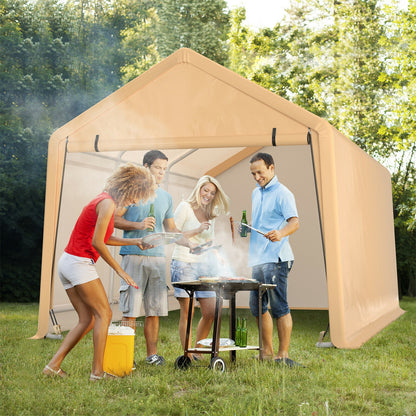 9 x 17 Feet Heavy Duty Carport Canopy-Yellow