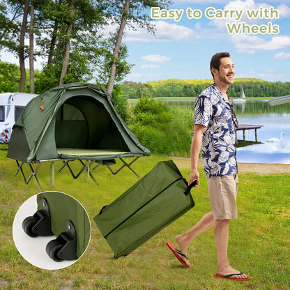 2-Person Outdoor Camping Tent with External Cover-Gray