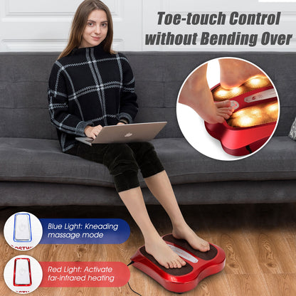 Shiatsu Heated Electric Kneading Foot and Back Massager-Red