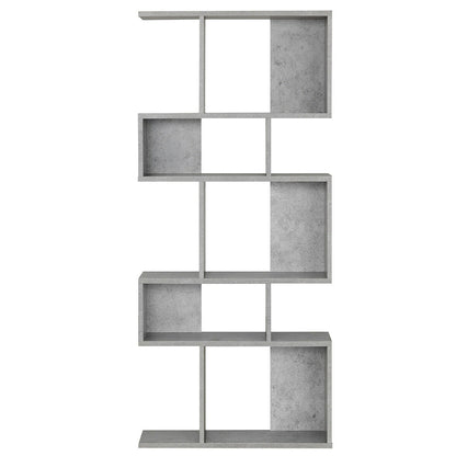 5 Cubes Ladder Shelf Corner Bookshelf Display Rack Bookcase-Gray