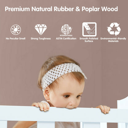2-in-1 Classic Convertible Wooden Toddler Bed with 2 Side Guardrails for Extra Safety-Brown