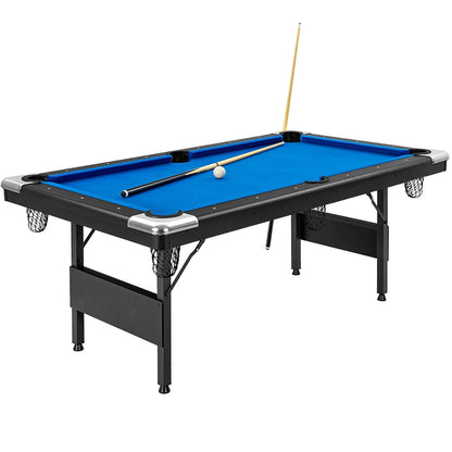 6 Feet Foldable Billiard Pool Table-Blue