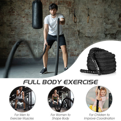 30Feet/40Feet/50Feet 1.5 Inch Diameter Exercise Rope with Anchor Strap Kit-L