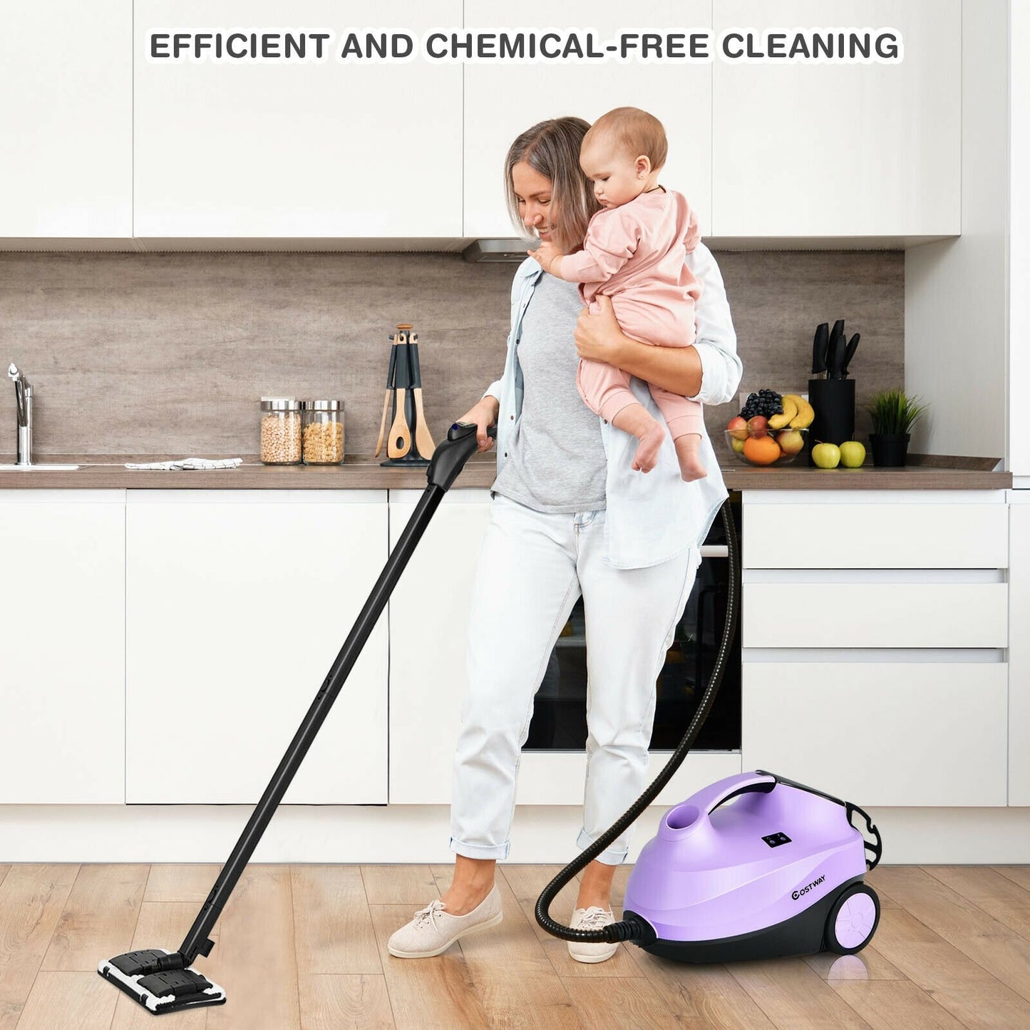 2000W Heavy Duty Multi-purpose Steam Cleaner Mop with Detachable Handheld Unit-Blue
