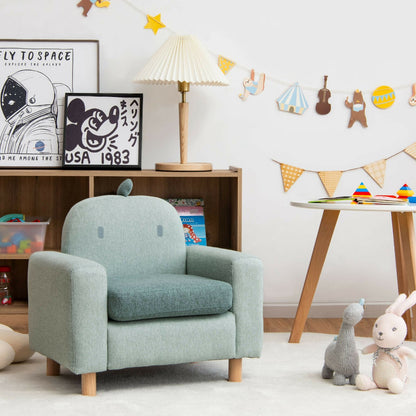 Kids Sofa with Armrest and Thick Cushion-Gray