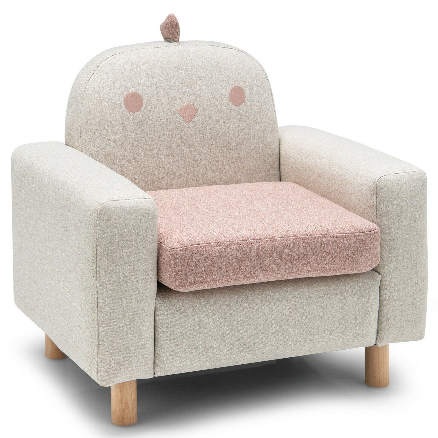 Kids Sofa with Armrest and Thick Cushion-Gray