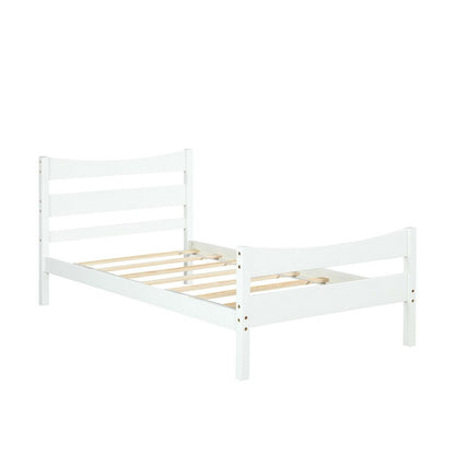 Twin Size Platform Bed Frame Foundation Slat Support -Dark Brown