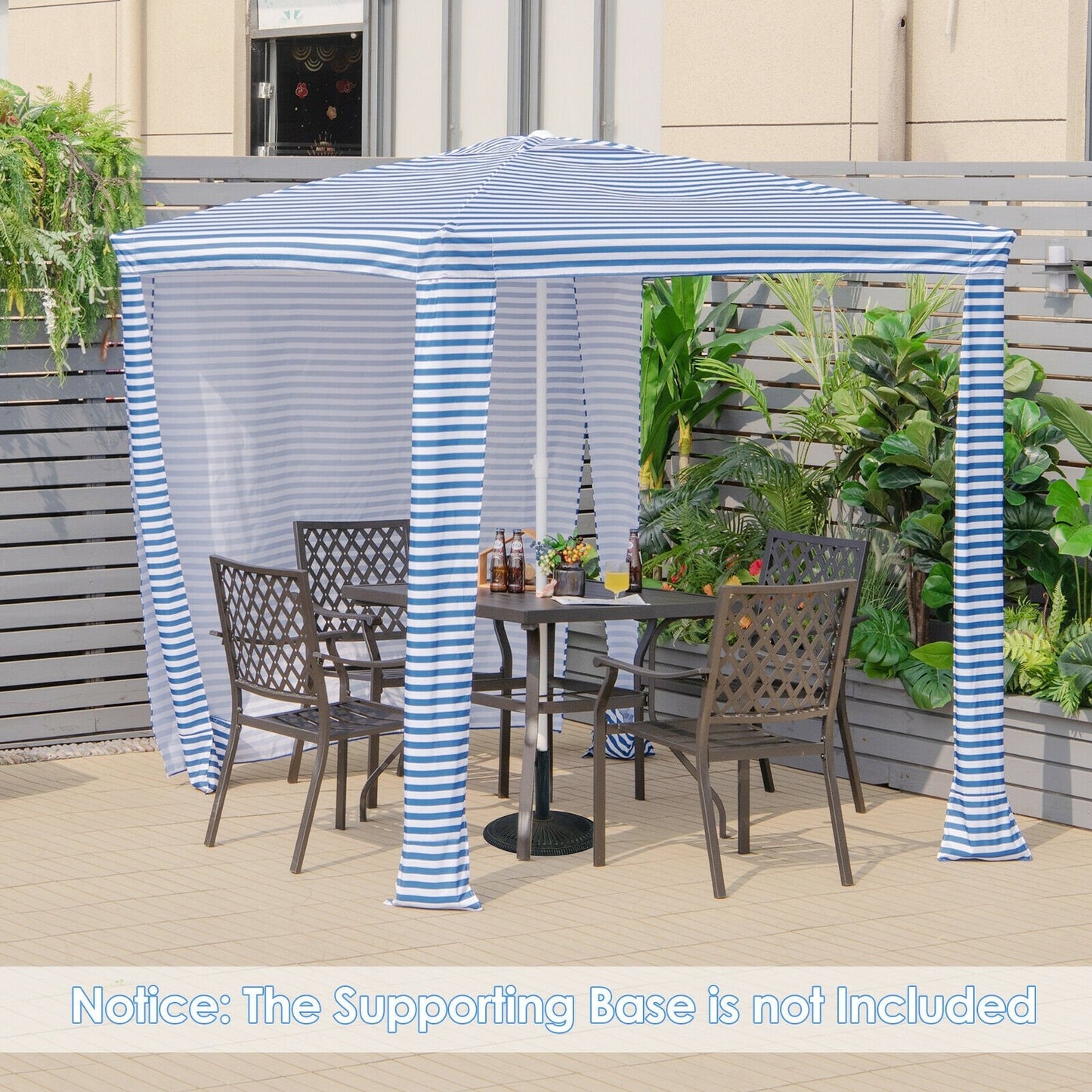 6.6 x 6.6 Feet Foldable and Easy-Setup Beach Canopy With Carry Bag-Blue