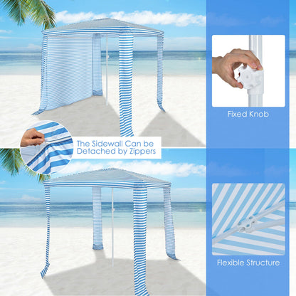 6.6 x 6.6 Feet Foldable and Easy-Setup Beach Canopy With Carry Bag-Blue