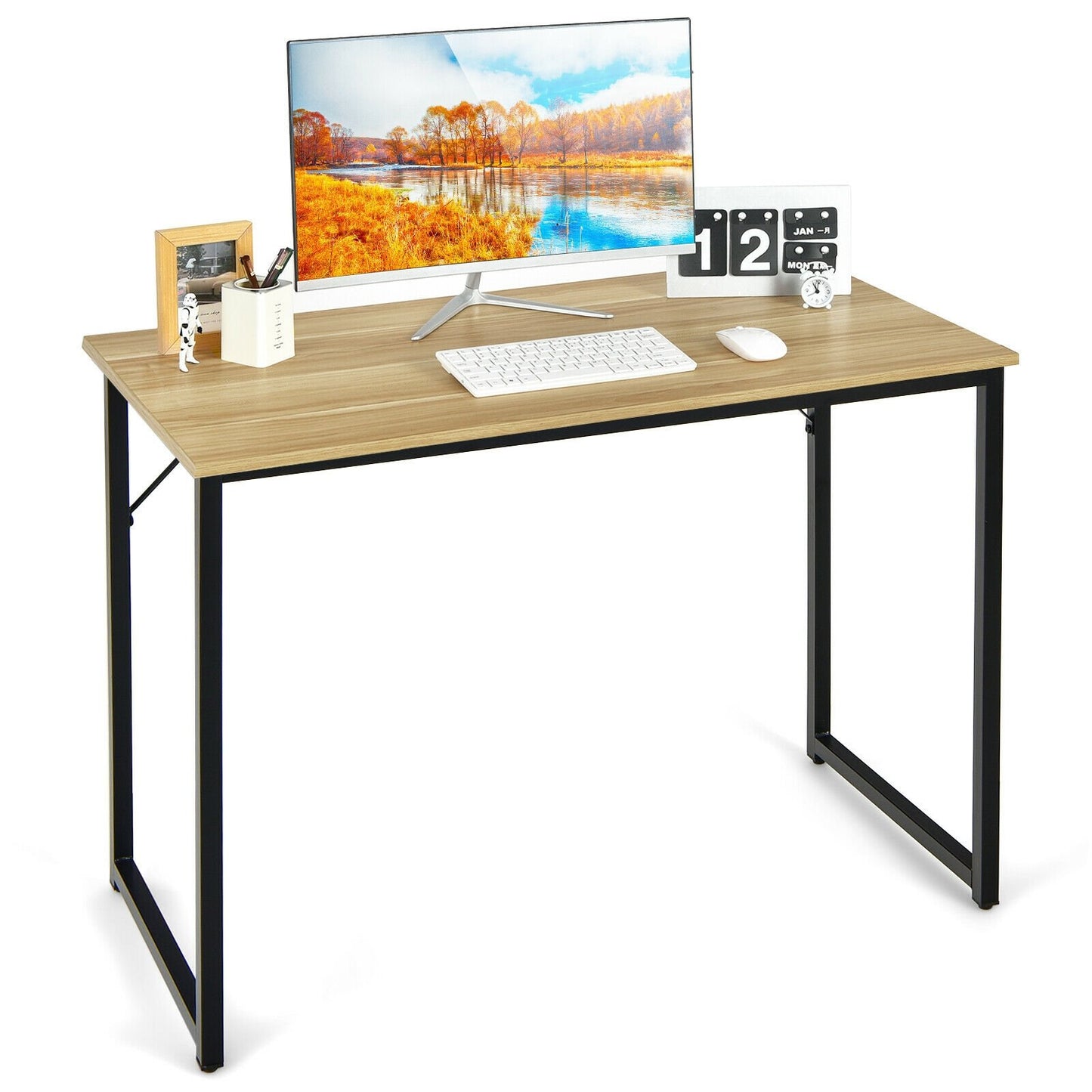 L Shaped Computer Desk and Writing Workstation for Home and Office-Black