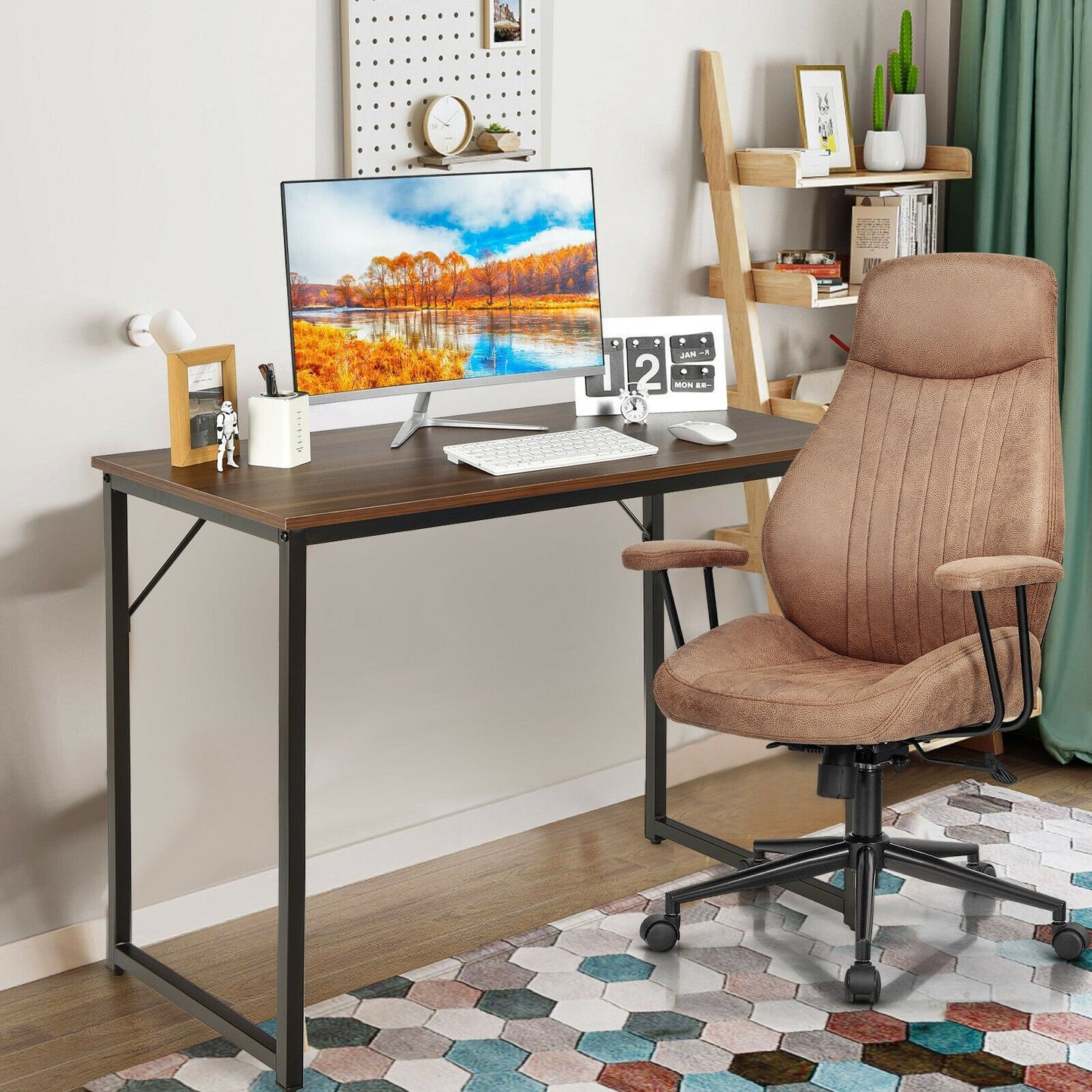 L Shaped Computer Desk and Writing Workstation for Home and Office-Black