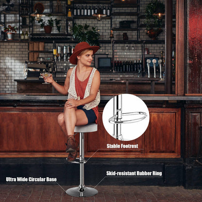1 PC Round Bar Stool Adjustable Swivel Pub Chair-Black