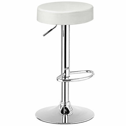 1 PC Round Bar Stool Adjustable Swivel Pub Chair-White