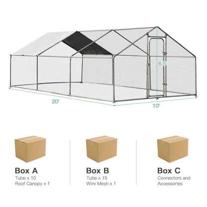 Large Walk in Shade Cage Chicken Coop with Roof Cover-L