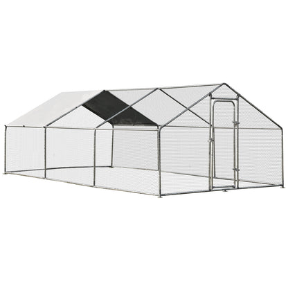 Large Walk in Shade Cage Chicken Coop with Roof Cover-L