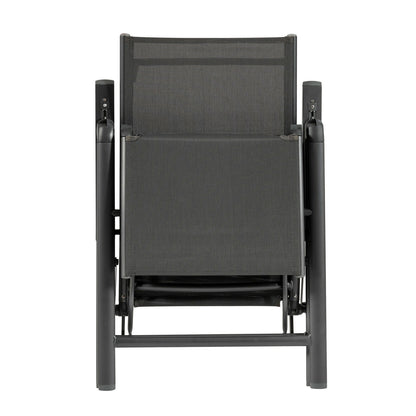 Aluminum Frame Outdoor Foldable Reclining Chair-Gray