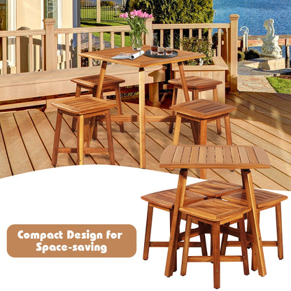 5 Pieces Acacia Patio Dining Set