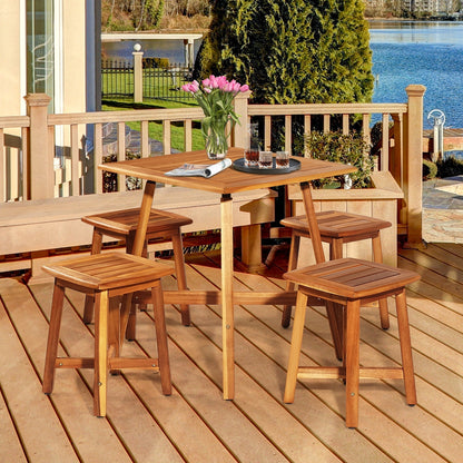 5 Pieces Acacia Patio Dining Set