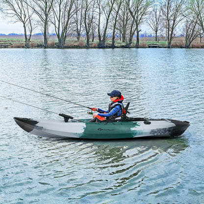 Sit-on-Top Fishing Kayak Boat With Fishing Rod Holders and Paddle-Gray –  Direct by Wilsons Home Store