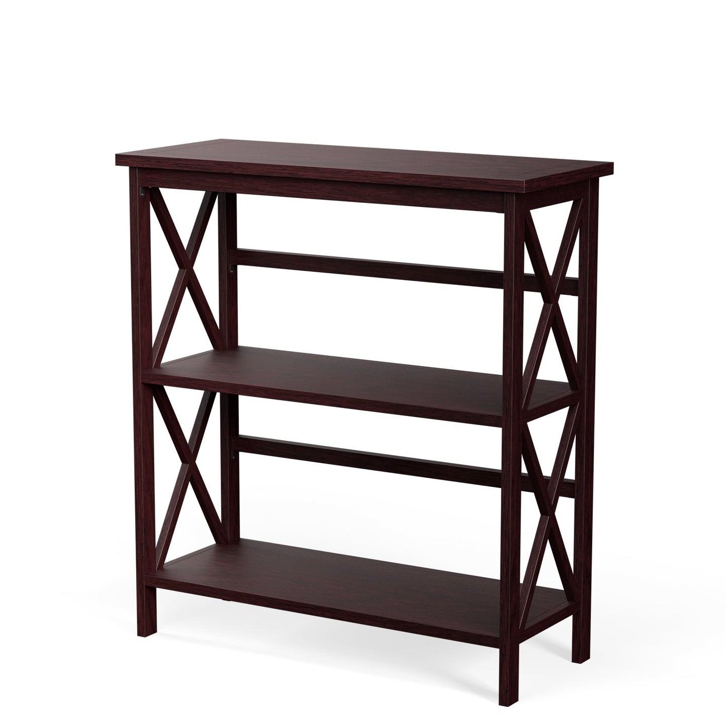 3-Tier Multi-Functional Storage Shelf Units Wooden Open Bookcase and Bookshelf-Black