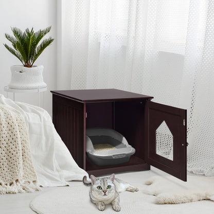 Sidetable Nightstand Weatherproof Multi-function Cat House-Black