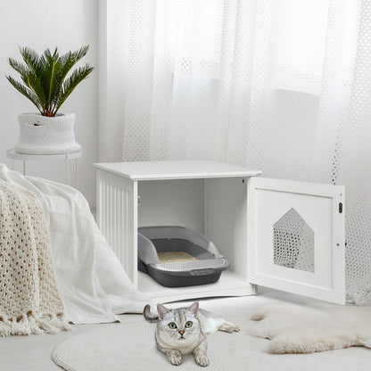 Sidetable Nightstand Weatherproof Multi-function Cat House-Black