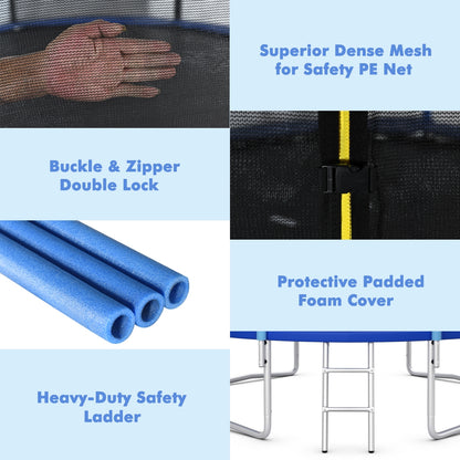 Outdoor Trampoline with Safety Closure Net-12 ft