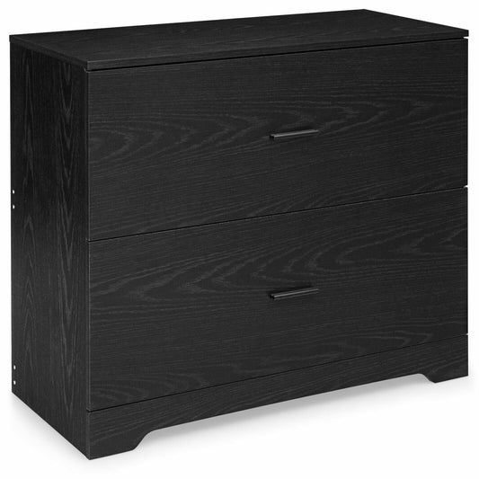 2-Drawer Lateral File Cabinet with Adjustable Bars for Home and Office-Black
