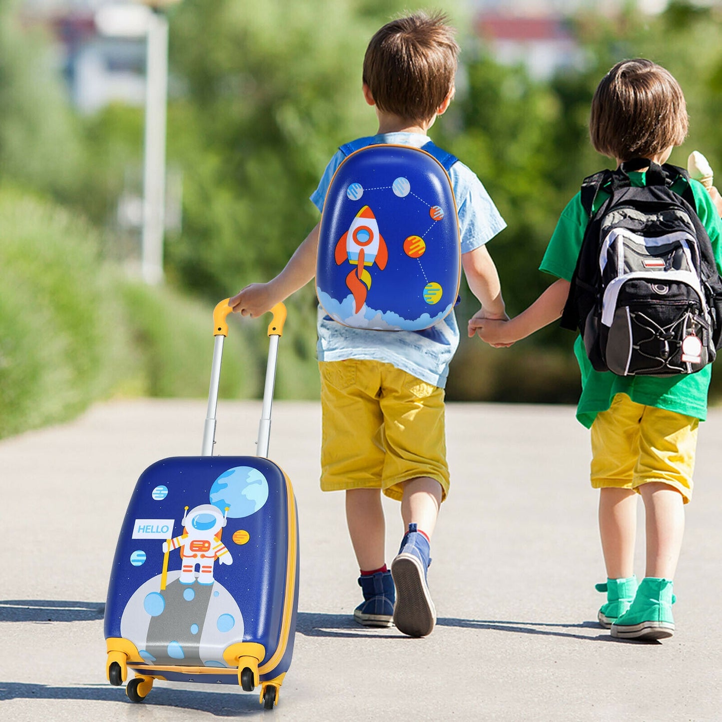 2 Pieces Kids Lightweight Luggage Set with Backpack and Suitcase for Travel
