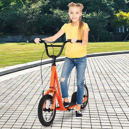 Height Adjustable Kid Kick Scooter with 12 Inch Air Filled Wheel-Navy