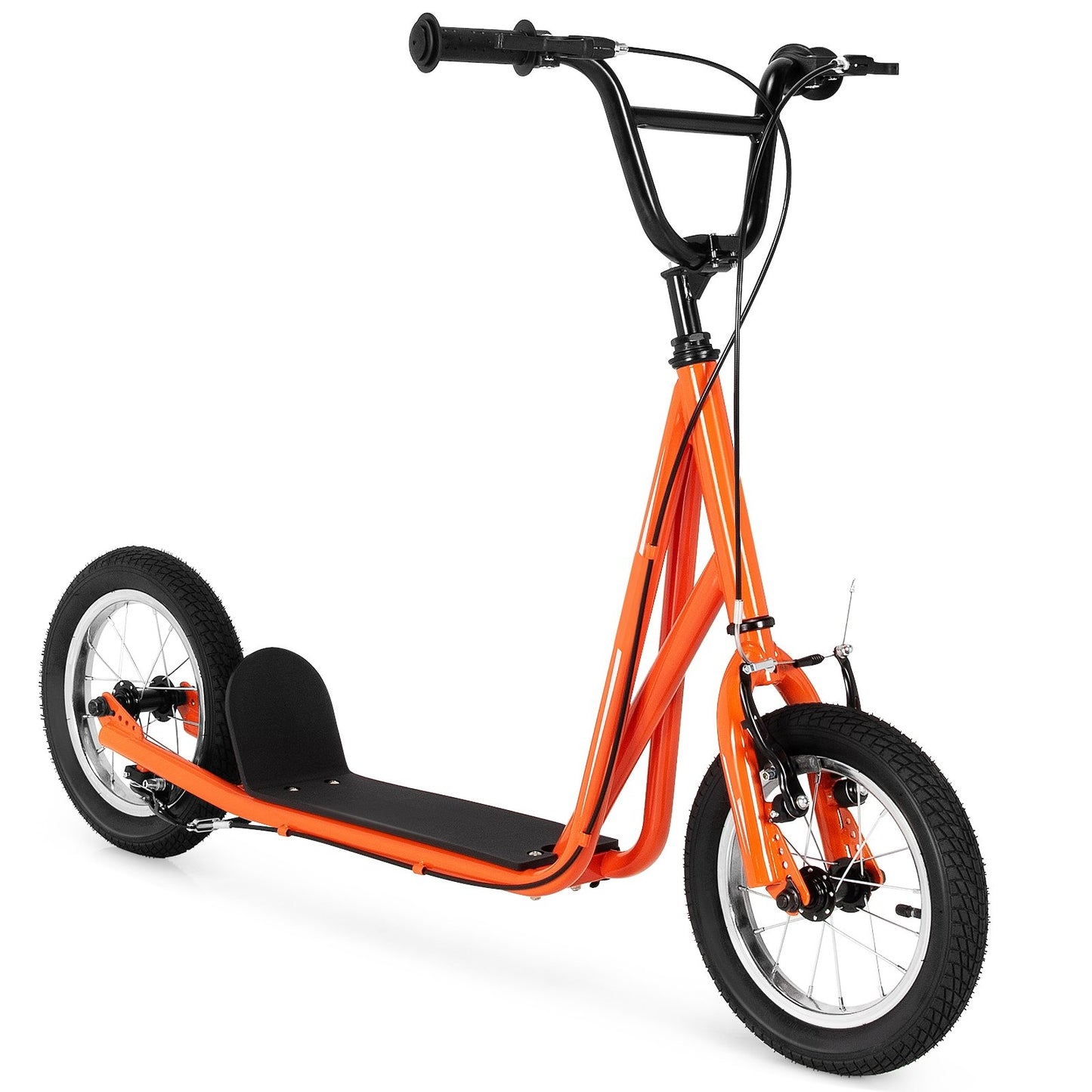 Height Adjustable Kid Kick Scooter with 12 Inch Air Filled Wheel-Navy