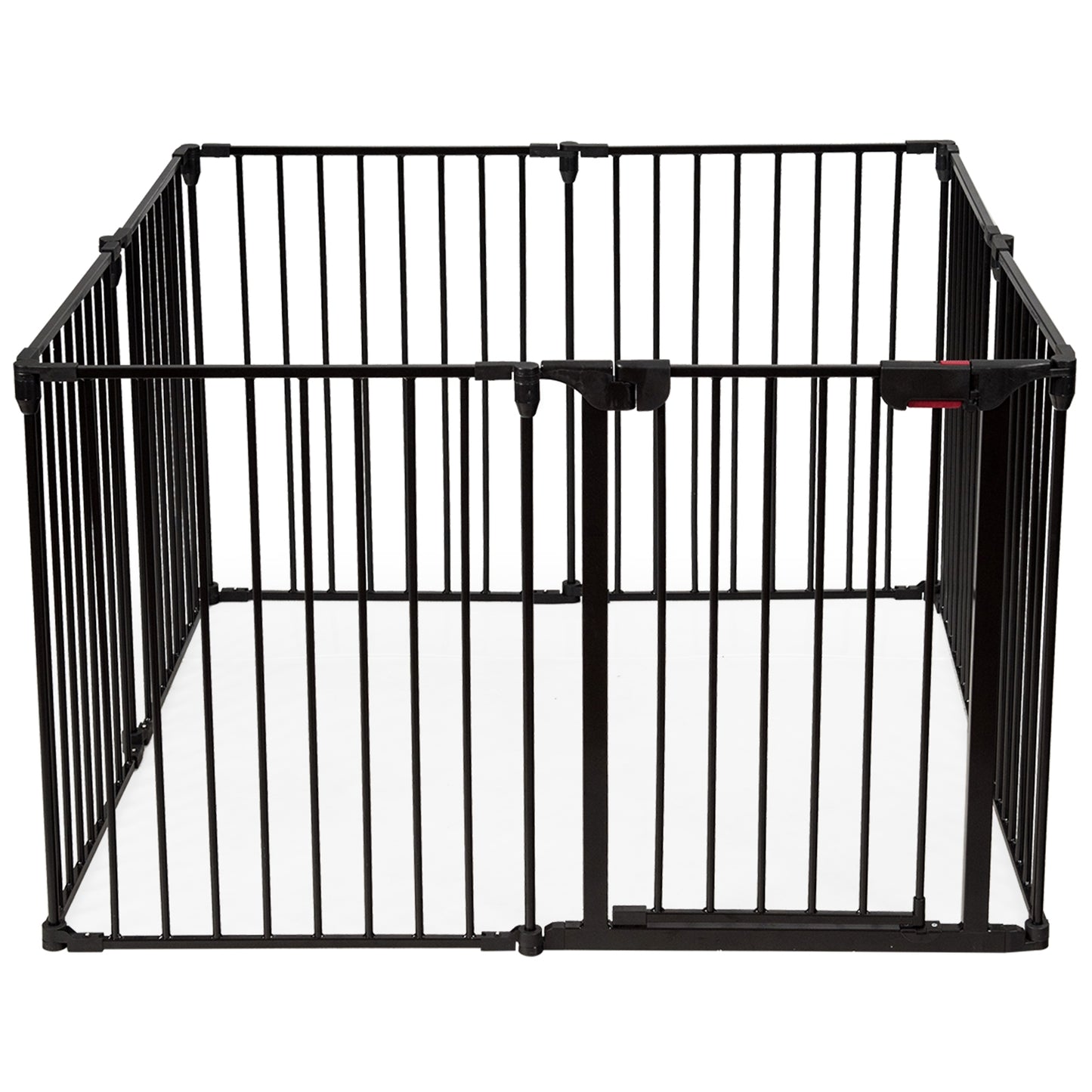 Adjustable Panel Baby Safe Metal Gate Play Yard-Black