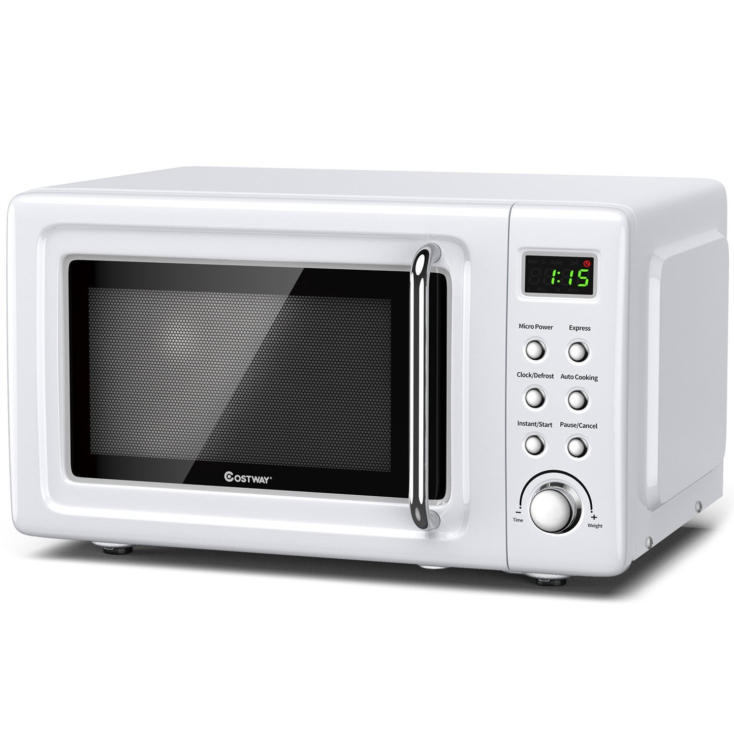 700W Retro Countertop Microwave Oven with 5 Micro Power and Auto Cooking Function-Golden