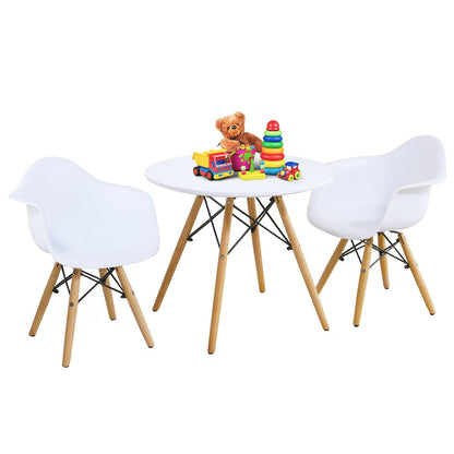 3 Pieces Kid's Modern Round Table Chair Set