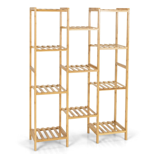 9/11-Tier Bamboo Plant Stand for Living Room Balcony Garden-11-Tier