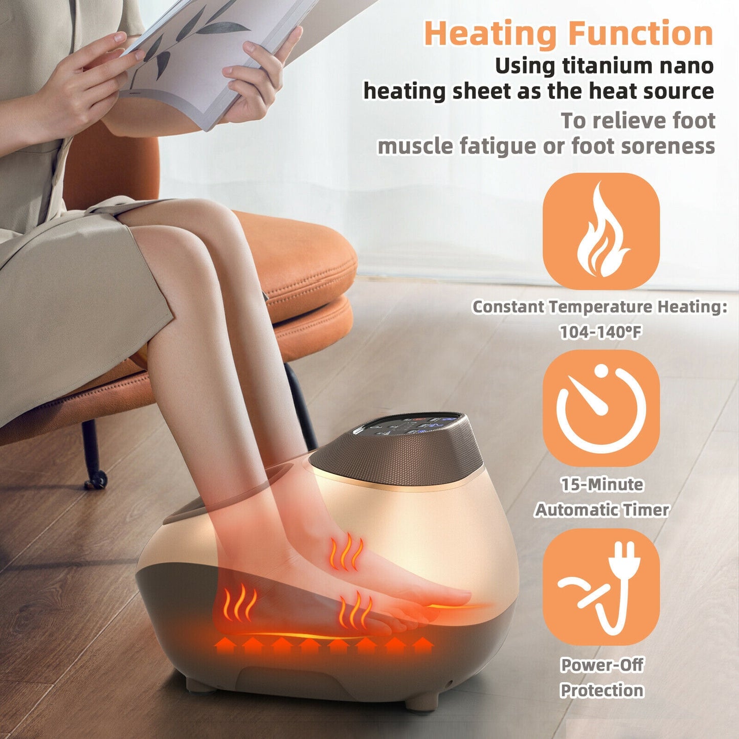Shiatsu Foot Massage Machine with Air Compression-Golden