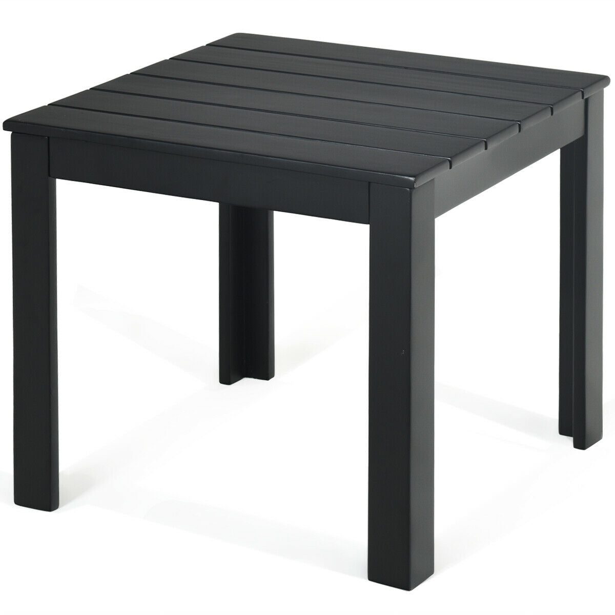 Wooden Square Patio Coffee Bistro Table-Black