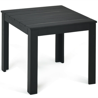 Wooden Square Patio Coffee Bistro Table-Black