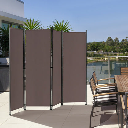 4-Panel Room Divider Folding Privacy Screen-Brown