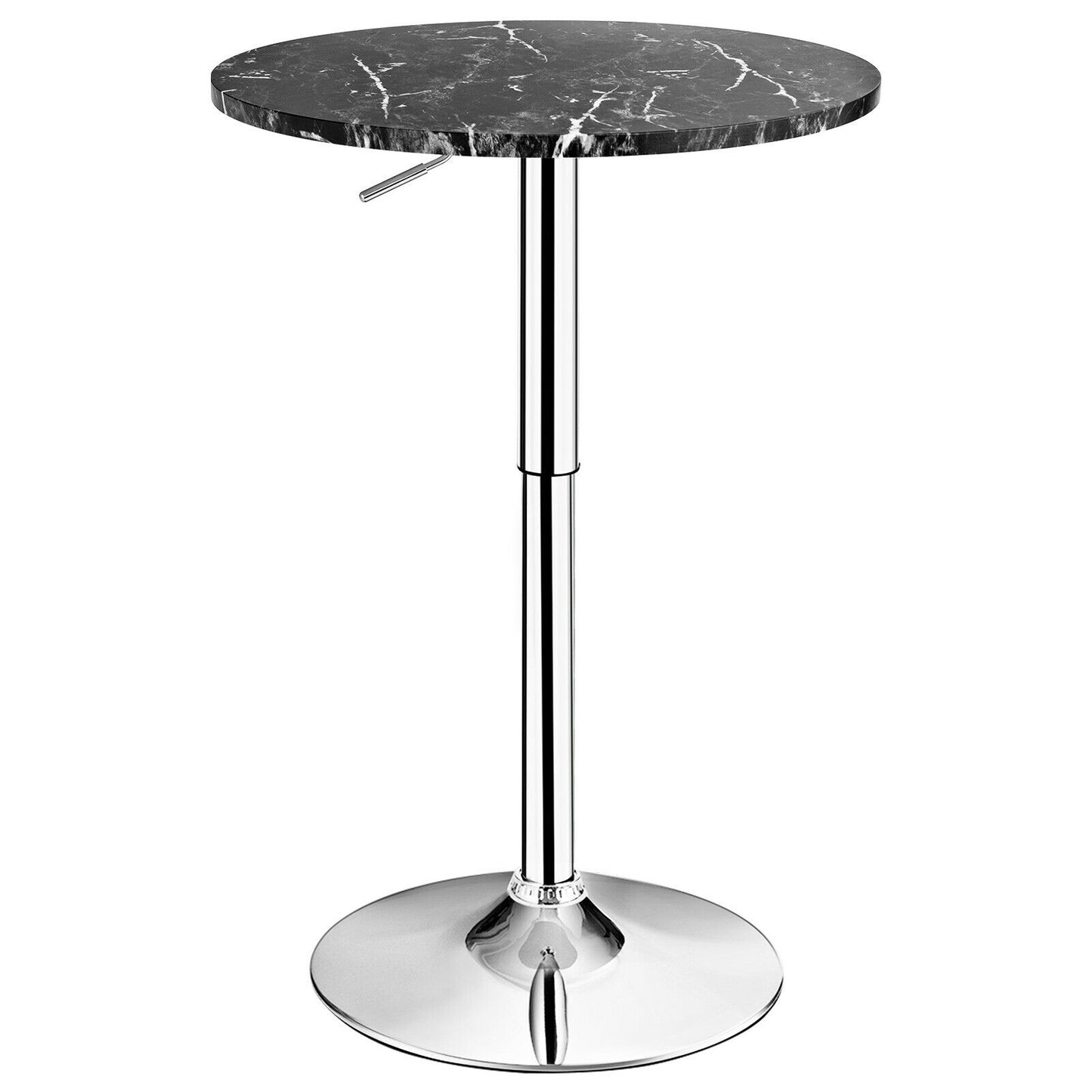 Round Height Adjustable Bistro Bar Table Black