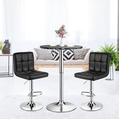 Round Height Adjustable Bistro Bar Table Black