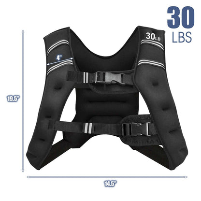 30 LBS Workout Weighted Vest with Mesh Bag Adjustable Buckle