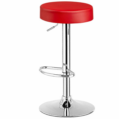 1 PC Round Bar Stool Adjustable Swivel Pub Chair-Red