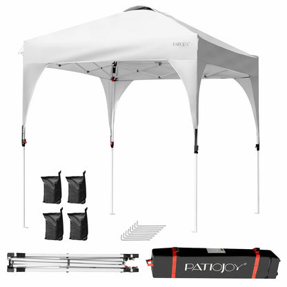 6.6 x 6.6 FT Pop Up Height Adjustable Canopy Tent with Roller Bag-Blue