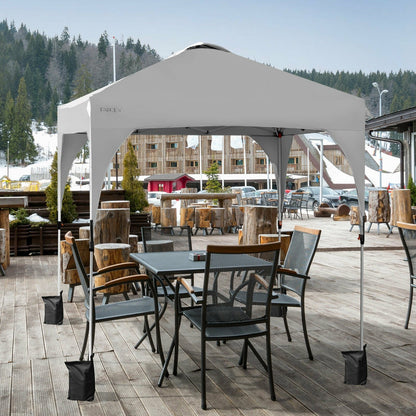 6.6 x 6.6 FT Pop Up Height Adjustable Canopy Tent with Roller Bag-Blue