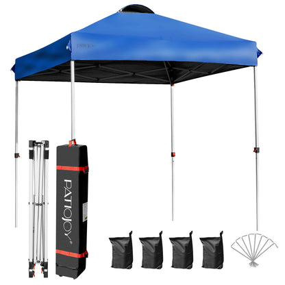 6.6 x 6.6 Feet Outdoor Pop-up Canopy Tent with Roller Bag-Blue