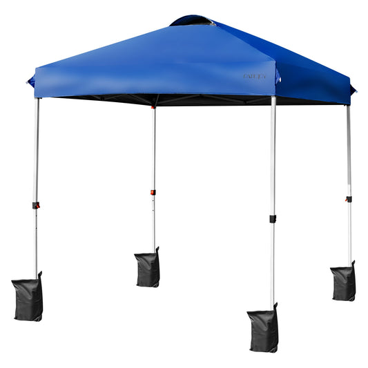 6.6 x 6.6 Feet Outdoor Pop-up Canopy Tent with Roller Bag-Blue