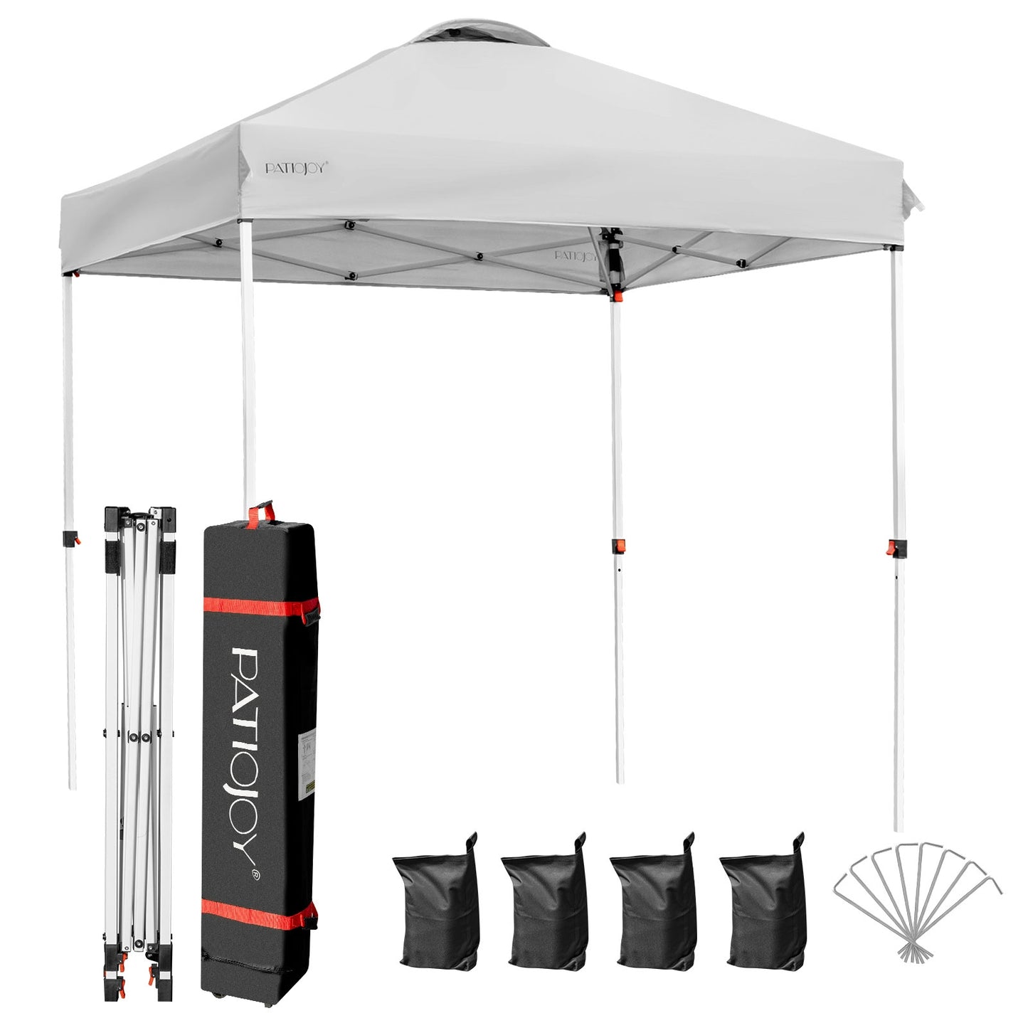 6.6 x 6.6 Feet Outdoor Pop-up Canopy Tent with Roller Bag-Gray