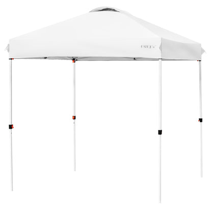 6.6 x 6.6 Feet Outdoor Pop-up Canopy Tent with Roller Bag-White